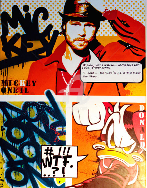 Painting titled "Mickey O'Neil Versu…" by Don, Original Artwork, Spray paint