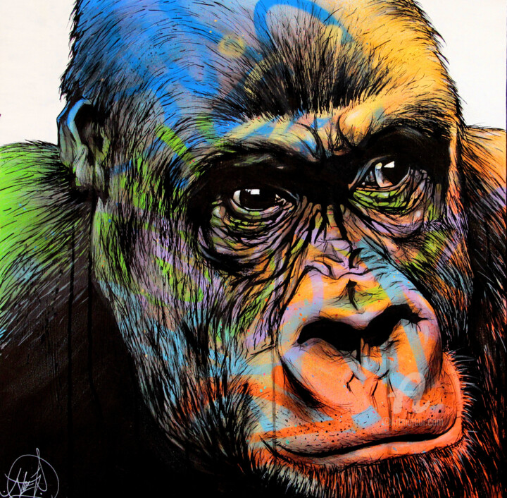 Painting titled "GORILLA" by Art De Noé, Original Artwork, Acrylic