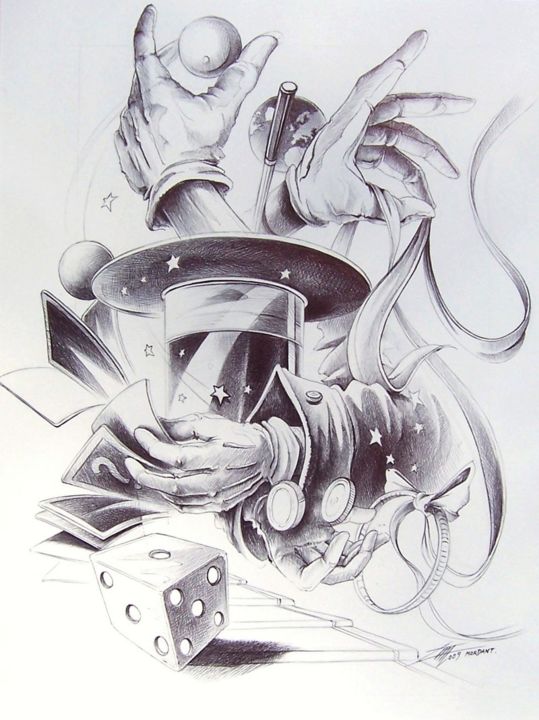 Mains Magiques 图画, 13.8x9.8 in