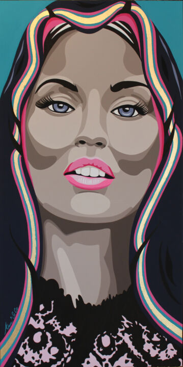 Peinture intitulée "" Madone emoi "" par Ann'Soco, Œuvre d'art originale, Acrylique