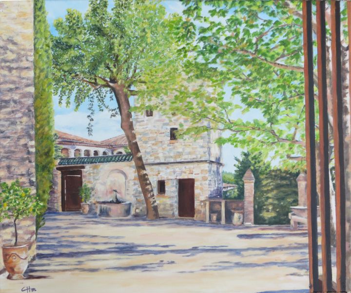 Peinture intitulée "mas-des-3-fontaines…" par Chantal Martin (chm), Œuvre d'art originale, Huile