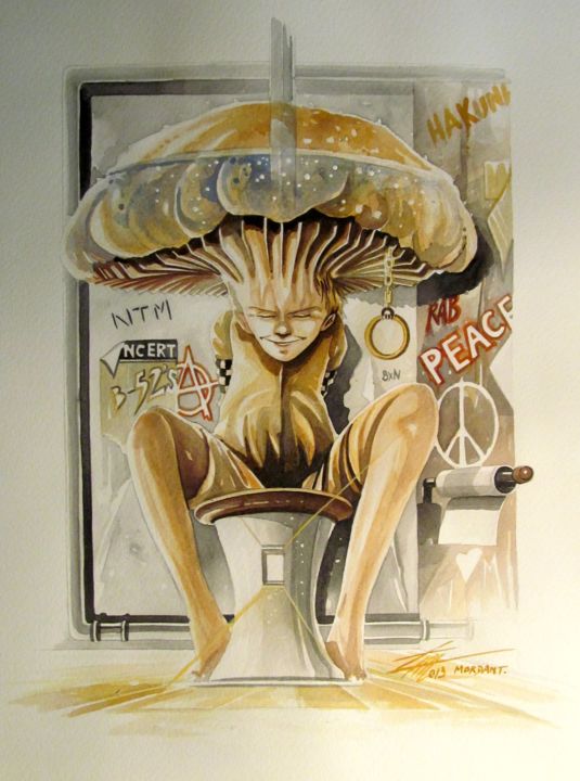 Monde en paix 图画, 12.6x9.5 in