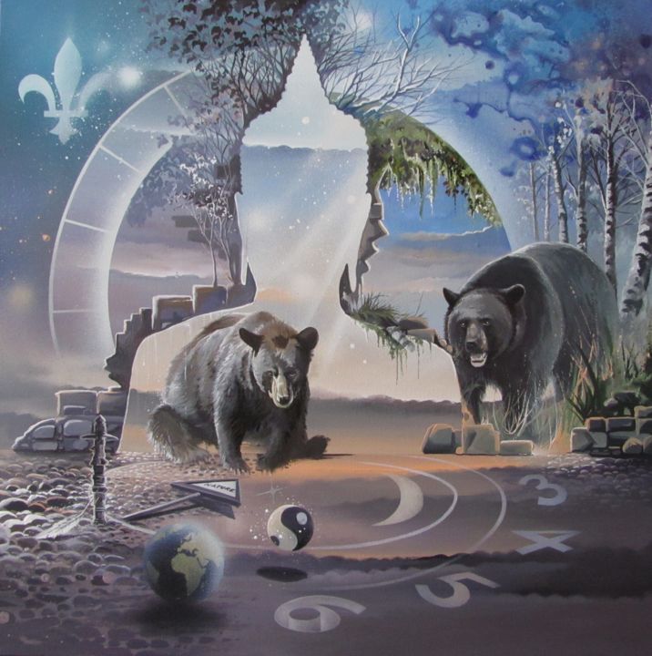"Terres d’Ours" 绘画, 23.6x23.6 in