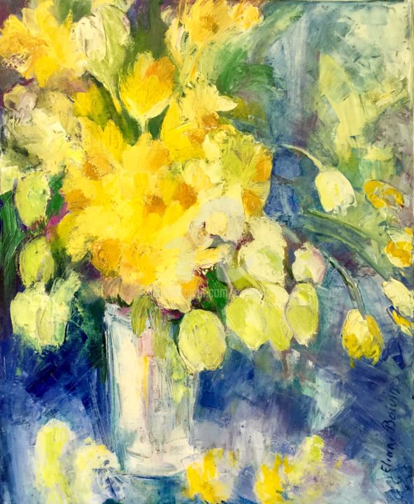 "Jonquilles et tulipes" 50x65