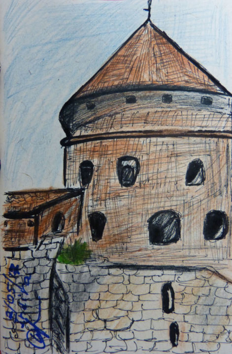 Drawing titled "'Trakai Island Cast…" by Indira Yartsev, Original Artwork