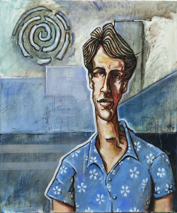 Ζωγραφική με τίτλο "Soleil bleu" από Pascal Buffard, Αυθεντικά έργα τέχνης