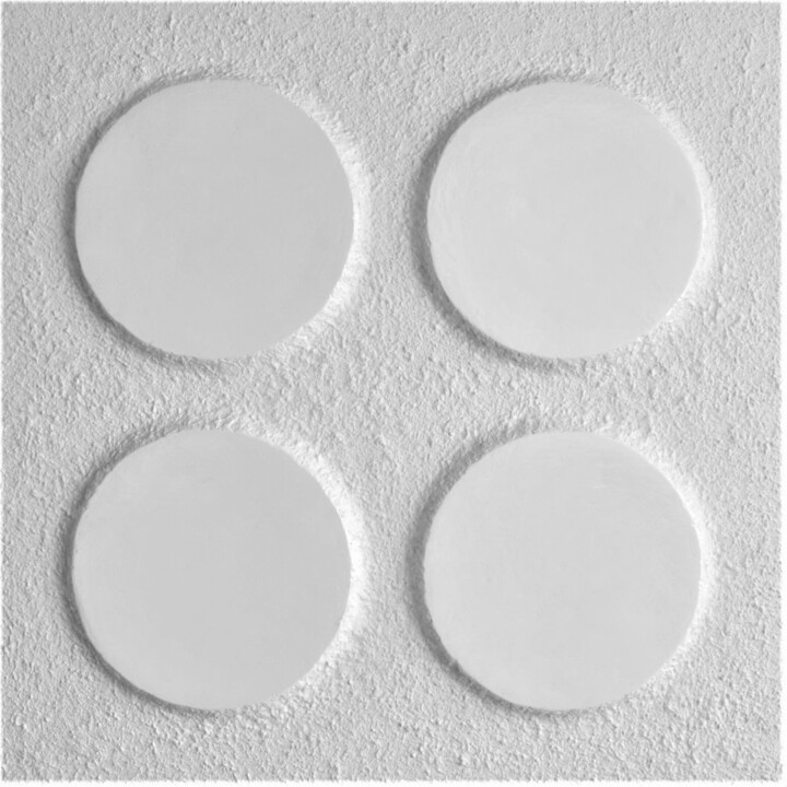 4 white circles - nr.3 绘画, 19.7x19.7 in