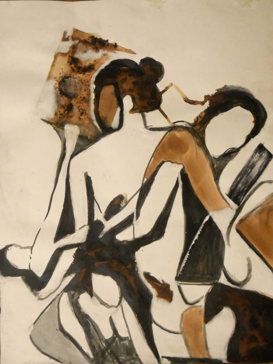 Drawing titled "3" by Tatiana Anikina, Original Artwork, Charcoal