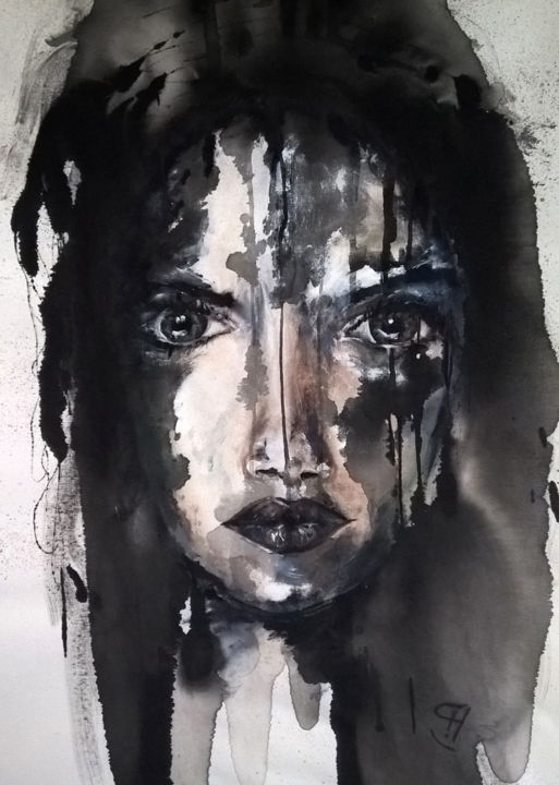 Peinture intitulée "Why 3" par Sandrine Chalot, Œuvre d'art originale, Acrylique