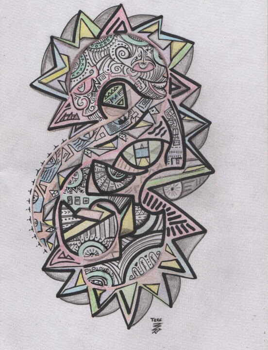 「###MANU###」というタイトルの描画 Teretoma Tapiによって, オリジナルのアートワーク, インク