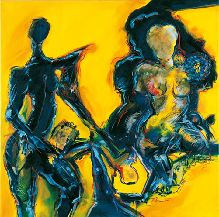 Begegnung in Gelb II 绘画, 39.4x39.4 in