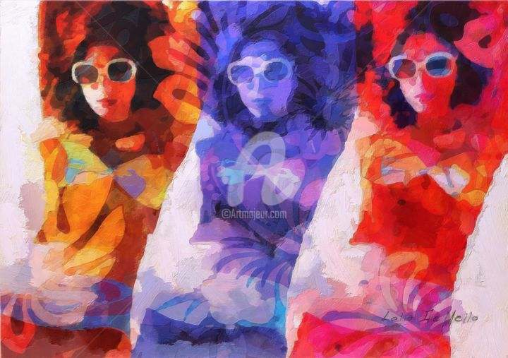 「Mod Squad」というタイトルの絵画 Leliaによって, オリジナルのアートワーク, アクリル