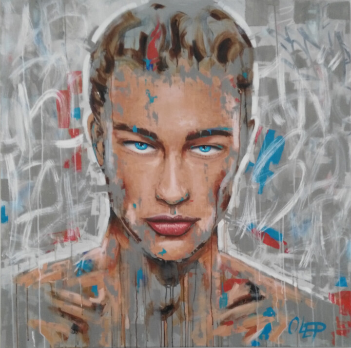 Painting titled "anonym-blue-eyes.jpg" by Olshark, Original Artwork, Acrylic