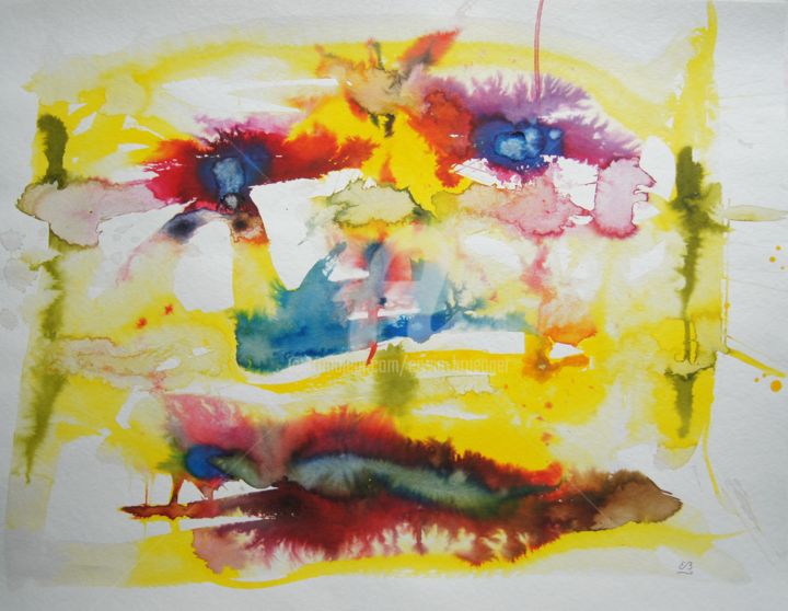 Yellow face 图画, 19.7x25.2 in