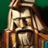 Peinture intitulée "Le libraire" par André Martins De Barros, Œuvre d'art originale, Autre
