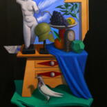 Painting titled "Nature Morte avec N…" by Paul Rossi, Original Artwork, Oil