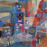 Pintura titulada "Brave Robots © 2017" por Barbara D'Adamo, Obra de arte original, Oleo