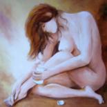 Painting titled "peau douce" by Géraldine Streichert, Original Artwork, Oil