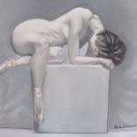Peinture intitulée "ballerine posée sur…" par Ghislaine Limbour, Œuvre d'art originale, Pastel
