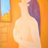 Painting titled "nude and window" by Janna Shulrufer, Original Artwork, Oil