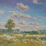 Painting titled "Beginning of Summer" by Victor Onyshchenko, Original Artwork, Oil