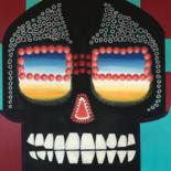 Malerei mit dem Titel "The skull with the…" von Colin Kunz, Original-Kunstwerk, Acryl
