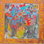 Painting titled "bouquet 7765" by Dima Dima Vil Ms Wilms (Rok Zivopisec Rock Painter), Original Artwork, Enamel