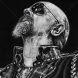 Zeichnungen mit dem Titel "Rob Halford Metal G…" von Alex Mets, Original-Kunstwerk, Kohle
