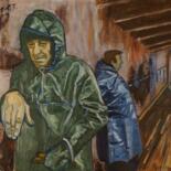 Peinture intitulée "Le pêcheur" par Pierre Paszkowski, Œuvre d'art originale, Huile