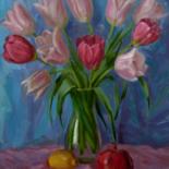 Painting titled "Тюльпаны." by Sergey Perevozchenko, Original Artwork, Oil
