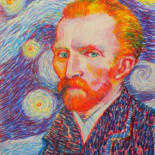 Drawing titled "Vincent Van Gogh" by Maja Grecic, Original Artwork, Pastel