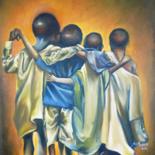 Schilderij getiteld "Friends" door Olaoluwa Smith, Origineel Kunstwerk, Acryl