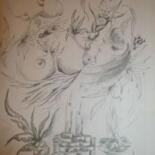 Dessin intitulée "FLAMME" par An Vuvan, Œuvre d'art originale