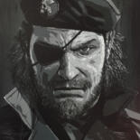 Painting titled "Solid Snake" by Sérgio Clemente, Original Artwork, Acrylic
