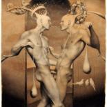 Painting titled "PHYSICS OF SODOMY" by Dmitry Vorsin, Original Artwork, Ink