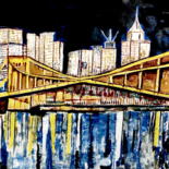 Pittura intitolato "CITY OF BRIDGES" da Yes, Opera d'arte originale, Acrilico