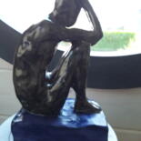 Sculpture intitulée "le penseur" par Marie Pascale Martins, Œuvre d'art originale, Céramique
