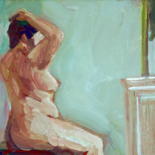 Peinture intitulée "Daily. Nude in fron…" par Nathalia Chipilova, Œuvre d'art originale, Acrylique