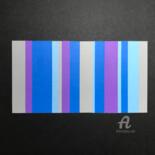 제목이 "Collage Blue vertic…"인 콜라주 Humberto Cesar Pornaro로, 원작, 콜라주 판지에 장착됨