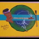Painting titled "Moose Hunt Magic" by Broken Vulture Art, Original Artwork, Oil
