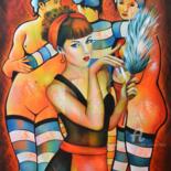Peinture intitulée "la toilette des 3 g…" par Jeannette Guichard-Bunel, Œuvre d'art originale, Huile Monté sur Châssis en bo…