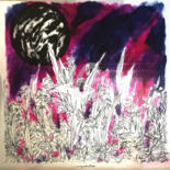 Disegno intitolato "Lunar." da Mignelmétro, Opera d'arte originale, Inchiostro