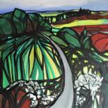 Malerei mit dem Titel "Lane of colour" von Mark Harris, Original-Kunstwerk, Acryl Auf Keilrahmen aus Holz montiert