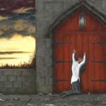 Schilderij getiteld "TOO LATE" door Ed Moralez, Origineel Kunstwerk, Olie