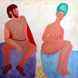 Painting titled "David and Bathsheba" by Janna Shulrufer, Original Artwork, Oil