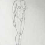 Dessin intitulée "Etude de Nu 10, 42x…" par Nathalia Chipilova, Œuvre d'art originale, Graphite