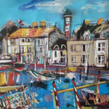 Malerei mit dem Titel "Old Dorset" von Muriel Cayet, Original-Kunstwerk, Acryl Auf Karton montiert