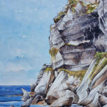 Peinture intitulée "Vue de Bonifacio" par Marcel Boos, Œuvre d'art originale, Aquarelle