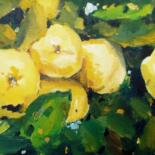 Pittura intitolato "Juicy quince fruit" da Dilshod Khudayorov, Opera d'arte originale, Olio Montato su Telaio per barella in…