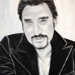 Malerei mit dem Titel "JOHNNY" von Lorie Renaud, Original-Kunstwerk, Öl